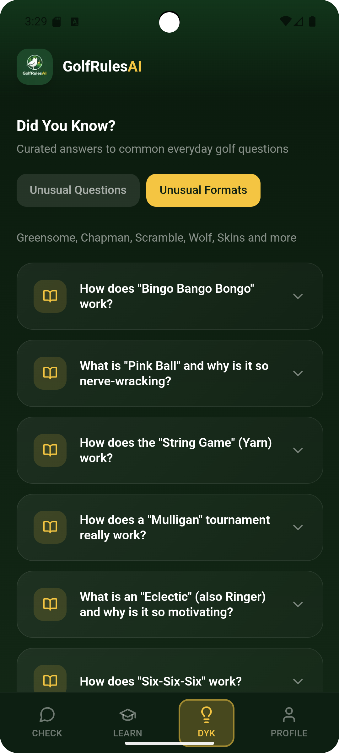 Play Formats